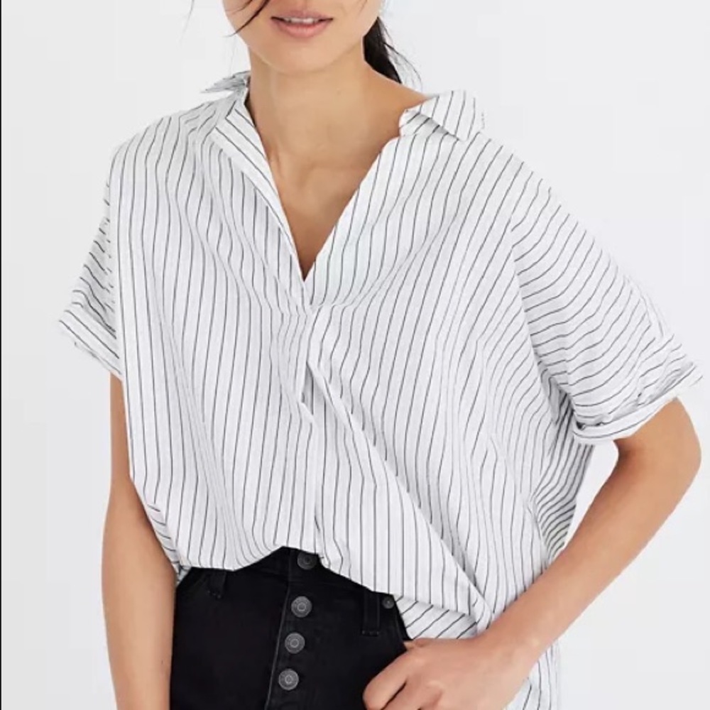 👚madewell👚oversized striped shirt
